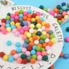 Cuentas redondas de silicona 15 mm color caramelo cuentas de silicona accesorios para joyería de bebé cadena anticaída juguetes educativos para niños al por mayor