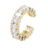 Anillo Abierto con Fractura Ovalada de Circonita para Mujer Diseño Elegante Versátil Estilo Coreano ins Venta Caliente Joyería Sencilla