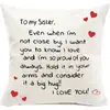 Mensagem de Amor Simples em Inglês Impressa em uma Fronha de Linho Falso, Almofada de Sofá, Travesseiro de Quarto, Presente para Irmãs, Mãe ou Casais