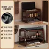 Banqueta para cambiar zapatos de madera maciza para uso doméstico, adecuada para entradas, apartamentos pequeños y se puede usar como zapatero con zapatero y banco integrados