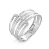 Pulsera Trendy de Patrón de Ola Irregular, Brazalete Liso Abierto, Suministro de Joyería de Gama Alta de Nicho para Comercio Exterior