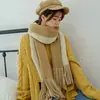 Bufanda de borlas de otoño e invierno para mujer, engrosada, para estudiantes, doble cara, nueva de invierno, cachemira, color liso, bufanda, chal, fabricantes