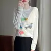 Suéter de diseño nicho transfronterizo con estampado de perro para mujer, tejido fino, abrigo estampado único para otoño e invierno
