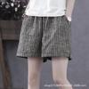 Shorts para Mulheres Verão Novo Algodão e Linho Shorts Feminino Roupa Externa Tamanho Grande Solto Cintura Alta Estilo Coreano Calças Casuais Calças de Perna Larga Verão Feminino