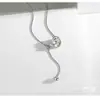 Nuevo Collar de Plata de Ley con Borla de Doble Anillo para Mujer, Regalo de Plata de Ley de Alta Gama para Novia y Esposa 520 Regalo de San Valentín Cumpleaños
