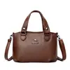 Nova Bolsa Feminina de Outono Início Textura de Couro Genuíno Retrô de Alta Qualidade Bolsa de Mão Versátil para Mulheres de Meia-Idade Bolsa de Ombro Transversal Tendência