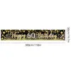 Novos adereços de decoração de aniversário transfronteiriços: Bandeiras decorativas de poliéster 100D, tecido para fundo de aniversário, faixas e dísticos personalizados