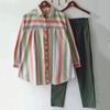 Amazon Primavera e Outono Gola Polo Manga Longa Calça Longa Listrado Moda Terno Conjunto de Duas Peças Comércio Exterior Atacado Atacado Transfronteiriço