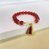 Nueva pulsera de esmalte de mariposa femenina ins nicho lujo ligero Mori azul marino cuentas de colores craqueladas hielo pulsera de amigas al por mayor