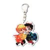 Llavero acrílico de anime con forma de rosa que sale de la puerta de la cocina, con diseño de lobo de carbón y frijoles, colgante de sándwich de doble cara, fabricantes al por mayor
