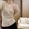 Agite o som de uma geração de outono e inverno veludo canelado gola V temperamento slim fit por dentro quente manga longa camiseta feminina base