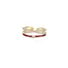Anillo de Diamante Entrelazado Rojo Estilo Palacio para Mujer, Lujo Accesible, Retro, Simple, Versátil, Anillo de Gama Alta con Goteo de Aceite de Nicho