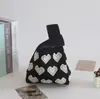 Bolsa de Tricô, Bolsa de Mão, Bolsa Saco, Bolsa de Ombro, Bolsa Feminina de Palha, Bolsa Feminina, Bolsa Colete, Bolsa Simples para Presente, Color-Blocking