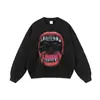 Moletom com Estampa de Marca Americana Tendência Ins Europeu e Americano High Street Retrô Lavado Desgastado Oversize Capuz de Algodão Puro para Homens
