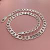 Collar de plata 925 chapada en plata de ley 925 de 12 mm con un solo lado, de 40 a 75 cm, disponible en stock, el más vendido entre Europa y Estados Unidos.