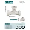 Conector de Latão de Quatro Vias, Distribuidor de Água de Três Vias, Torneira de 1/2 Polegada e 3/4 Polegada, Uma Entrada e Duas Saídas, Conexões para Tubo de Água de 3/4 Polegada