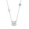 Colar de Trevo de Quatro Folhas Full Diamond Brilhante Luxo Leve Nicho Exquisito Toque de Alto Padrão Zircônia Rosa Corrente de Clavícula Colar Pequeno Estilo Chanel