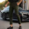 Atacado Transfronteiriço Verão Finos Calças Masculinas Tendência Seda Gelada Caimento Casual Calças Longas Masculinas Slim Cropped Calças Sociais