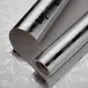 CTZS Adhesivo Protector de Pared de Papel de Aluminio Metálico Plata Mate Sencillo Película de Cocina Estilo Industrial Sencillo Autoadhesivo Resistente a Altas Temperaturas Impermeable a la Grasa y al Aceite Para Cubierta de Superficie de Cocina, Estufa, Gabinete, Encimera 40cmx1m/3m/5m/10m