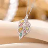 Colgante de Plata de Ley S925 Yilu Hoja de Turmalina Lujo Ligero Vintage Moda Versátil Para el Día a Día Colgante de Plata