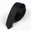 Corbata formal unisex lisa negra pura estilo coreano ancha de 8 cm, corbata casual de moda estrecha de 5 cm, autoatada a mano