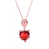 Popular Tono de Sacudida de Internet Transfronterizo Mismo Colgante Rojo Cadena para Clavícula de Zorro Pequeño Cadena Corta para el Cuello de Mujer Estilo Hada Todo Fósforo Cadena para el Cuello sin Color