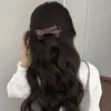 Presilha de banana com laço de bolinhas estilo coreano para mulheres, presilha de garra para rabo de cavalo alto, presilha vertical para a parte de trás da cabeça, presilha para penteado com toque de alta qualidade