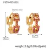 Pendientes Pequeños Exquisitos Super Brillantes de Zirconia con Diamante de Color Cuadrado Xinyixinxin Acero Inoxidable Chapado en Oro Real 18K Pendientes Versátiles