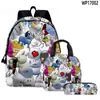 Juego Transfronterizo Nuevo 3D Forsaken Gubby Set de Tres Piezas de Mochila Escolar Impresa, Estuche y Bolso de Hombro