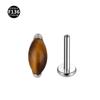 Aleación de titanio F136 piedra natural varilla de 1.0/1.2 mm de grosor ojo de caballo perforación labio oreja clavo lengua clavo comercio exterior popular en stock