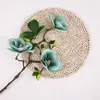 3 Flores Artificiais de Magnólia de Chá para Decoração de Café, Flores de Seda para Cenários Populares de Fotos, Flores Artificiais para Arranjo de Mesa de Jantar em Casa