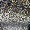 Tela de Malla Bordada con Lentejuelas y Tejido de Punto Estampado de Leopardo en Stock para Vestidos de Baile