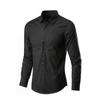 Camisa Branca Masculina Manga Longa Não Amassa Social Slim Fit Estilo Coreano Profissional para Trabalho Masculino Branca Casual Roupa