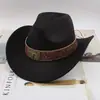 Chapéu Top Étnico Chapéu de Cowboy Ocidental Xizang Xizang Chapéu de Performance Chapéu de Lã Chapéu de Lã Retrô Centro-Europeu e Americano