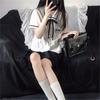 Uniforme JK Nuevo Verano Estilo Universitario Camisa Corta Slim Top Combinable Japonés Femenino Escuela Secundaria Manga Corta