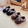 Zapatos Casuales de Terciopelo Engrosados Dos Algodones Peludos para Niñas 2025 Invierno Nuevo Dulce Lolita Encaje Princesa Zapatos de Algodón