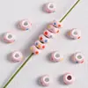 Cor cerâmica infantil contas com furo grande DIY pulseira colar de contas brincos acessórios corrente de celular material