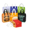 Bolsa de Empaque para Llevar No Tejida, Bolsa Tote Laminada Impermeable para Tienda de Hamburguesas para Catering, Bolsa de Empaque, Bolsa Personalizada Biodegradable