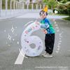 Decoración de Globo de Cumpleaños Número Blanco de 32 pulgadas Lámina de Aluminio Fiesta Escena de Fotos Exterior Fondo para Niños Arreglo