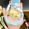 Llavero de Caballo Pequeño de Oro Puro 999, Colgante de Bolsa de Oro Lindo de Dibujos Animados, Cadena para Teléfono, Regalo para Novia