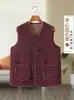 Colete Quente com Forro de Fleece para Mulheres, Espessado Outono e Inverno Novo Estilo, Solto Tamanho Grande Elegante Colete de Outerwear