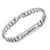 Pulsera Curva Brillante de Marca Acero Inoxidable Chapado en Oro Simple Espejo Personalizado Transfronterizo Europeo y Americano Comercio Electrónico Hombres Grabado de Letras