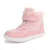 Invierno 2024 Nuevo Botas de Nieve Cálidas para Exterior para Niños de Algodón de Caña Alta Forradas de Polar Engrosadas de Punta Ancha Venta al por Mayor Blanco
