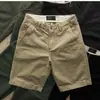Shorts de Trabalho Masculino de Verão Finos com Cintura Marcada, Corte Reto Solto, Algodão Puro, Casual com Vários Bolsos