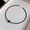 Gargantilla de cadena de clavícula con cristales negros puntiagudos estilo Hepburn con estrellas y diseño de nicho, collar de obsidiana Sense, collar distintivo
