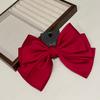 Horquilla de satén coreana de alta calidad con lazo, grande y elegante, con clip de resorte Chanel, elegante horquilla para el cabello, accesorio para el cabello