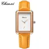 Reloj cuadrado para mujer con correa de cuero, reloj de pulsera delgado impermeable, reloj de cuarzo cuadrado pequeño de tres manecillas, moderno y simple