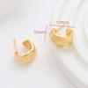 Bolso de cobre color dorado protección casero ins personalidad retro brillante aretes de botón aguja de plata S925 aretes diarios de nicho