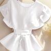 Tops de Nicho de Verão Franceses Únicos para Mulheres, Chiques e Super Bonitos, Luxo Leve e Camisas Pequenas Fragrantes Roxas de Alta Qualidade