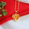 Collar con Colgante de Corazón de Melocotón Dorado Sand Gold de Vietnam para Clavícula Femenina Collar Chapado en Oro Colgante de Temperamento Simple Venta de Fábrica
